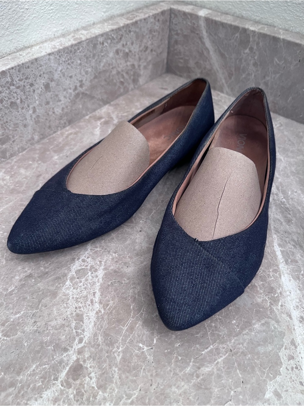 Vionic Denim Navy Pointed Slip-On Flats